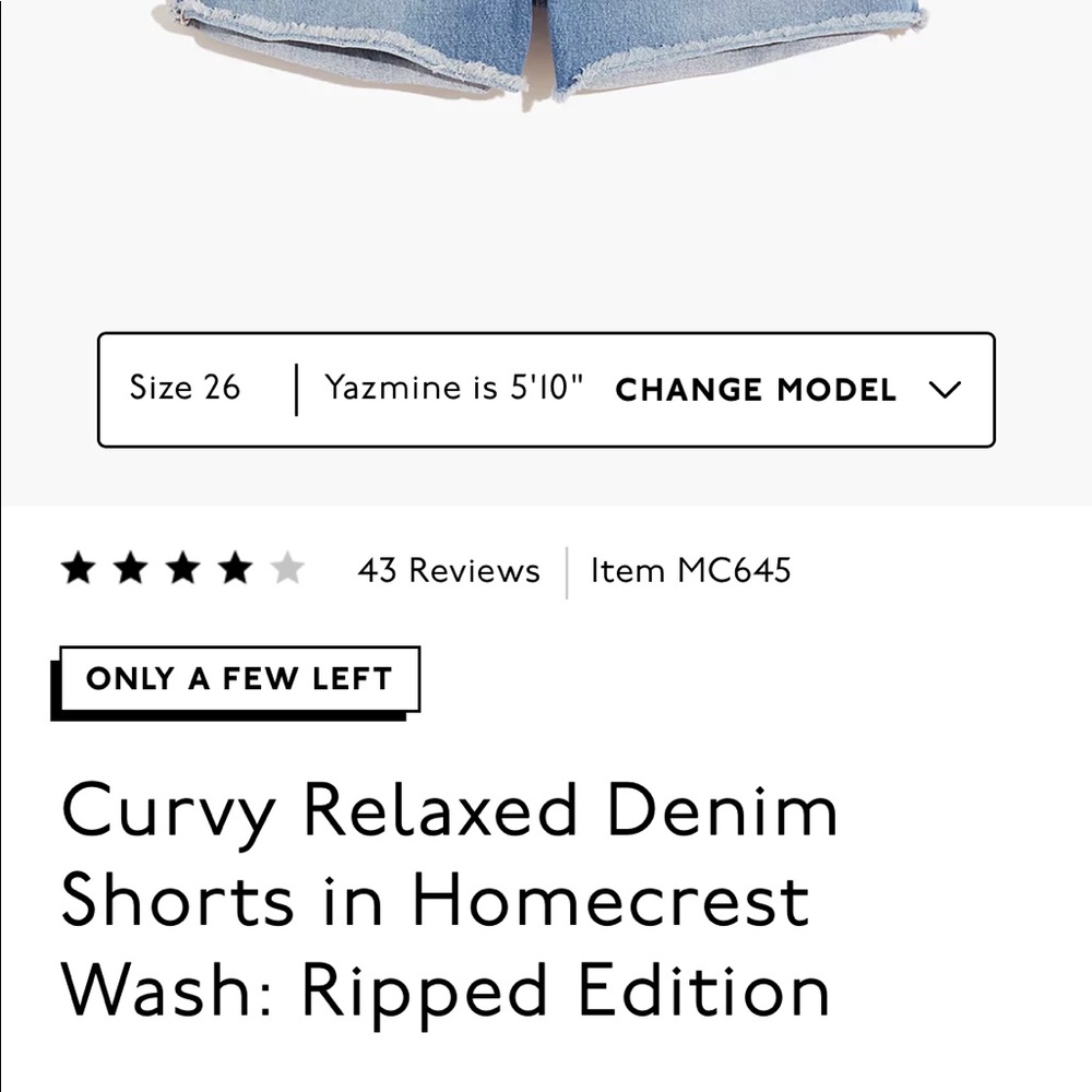 NWT Madewell Curvy Relax Denim Shorts - Picture 4 of 5